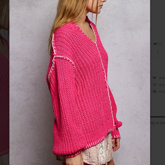 POL “ Chantel “ POL Chenille Sweater with Stitch Detail - Picture 3 of 6